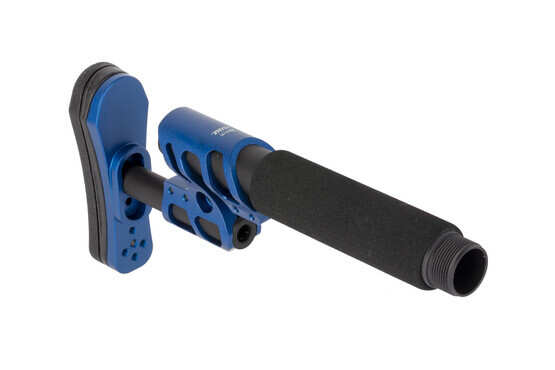 Odin Works Blue ZULU Adjustable stock includes an intermediate length pistol buffer tube with padding and secondary buffer system